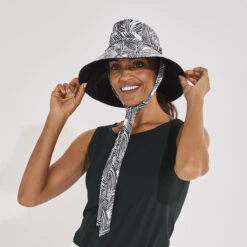 Kristen Sateen Bucket Hat -Kangol Sales Shop 10660 coolibar kristen sateen bucket hat black white grand palm 4