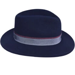 2010 Heritage Collection Pinch Front Fedora -Kangol Sales Shop 2010s 2010s bollman heritage collection pinch front fedora navy 3 4