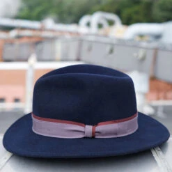 2010 Heritage Collection Pinch Front Fedora -Kangol Sales Shop 2010s 2010s bollman heritage collection pinch front fedora navy 7 4
