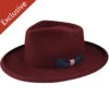 212 Fedora -Kangol Sales Shop 212 trimmed and crowned 212 fedora burgundy 1 3
