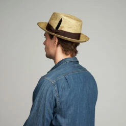 Tessier Panama Fedora -Kangol Sales Shop 22786bh antiquednatural back