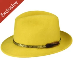 312 Fedora 15 312 Fedora -Kangol Sales Shop 312 trimmed and crowned 312 fedora moutarde 1 5