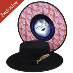 313 Boater -Kangol Sales Shop 313 trimmed and crowned 313 fedora black 7 5