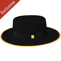 415 Fedora -Kangol Sales Shop 415 trimmed and crowned 415 fedora black 1 5