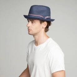 Salem Braided Fedora -Kangol Sales Shop 81650 navy side