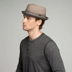 Hooper Toyo Braid Trilby -Kangol Sales Shop 81710bh charcoal side 4