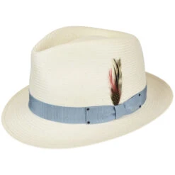 Guthrie Litestraw® Fedora -Kangol Sales Shop Bailey of Hollywood Guthrie Litestraw Fedora Fedora Natural Cornflower MAIN 655722435755 4881