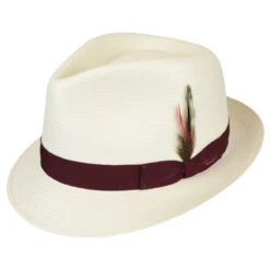 Guthrie Litestraw® Fedora -Kangol Sales Shop Bailey of Hollywood Guthrie Litestraw Fedora Fedora Natural Cranberry MAIN 655722408728 5032