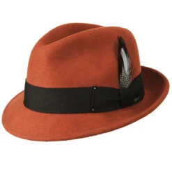 Tino LiteFelt® Fedora -Kangol Sales Shop Bailey of Hollywood Tino LiteFelt Fedora Rust MAIN 655722497999 6780