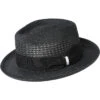 Wilshire Braided Fedora -Kangol Sales Shop Bailey of Hollywood Wilshire Braided Fedora Trilby Solid Black MAIN 655722482889 7958