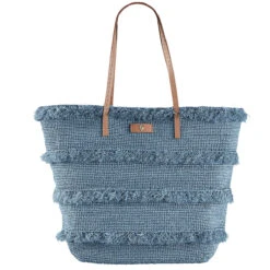 Davoletta Medium Fringe Basket -Kangol Sales Shop DAVOLETMFRG Helen Kaminski Davoletta Medium Fringe Basket Basket CORNFLOWER CARAMEL 1