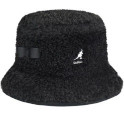 Kangol Faux Shearling Utility Bucket -Kangol Sales Shop K5355 Kangol FAUX SHEARLING UTILITY BUCKET Bucket BLACK 1