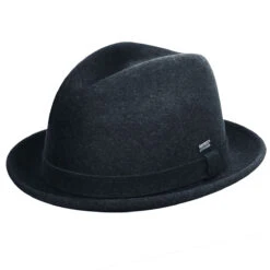 Kangol Polished Player -Kangol Sales Shop Kangol Polished Player Fedora Dark Lichen Heather MAIN 792179728372 7596