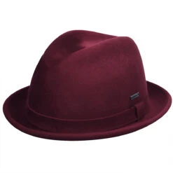 Kangol Polished Player -Kangol Sales Shop Kangol Polished Player Fedora Red Velvet MAIN 792179728419 7693