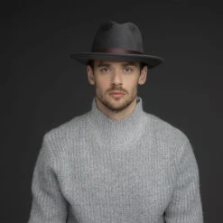Busken Polished Fedora -Kangol Sales Shop bailey of hollywood busken polished fedora charcoal av7 4