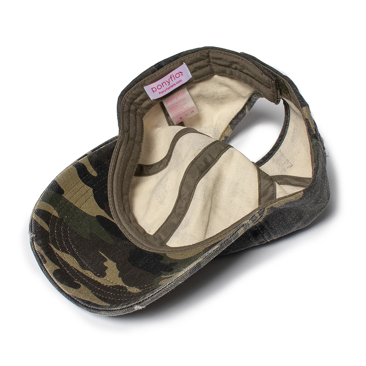 Stephanie Distressed Camo PonyFlo® Baseball 5 Stephanie Distressed Camo PonyFlo® Baseball - Image 3