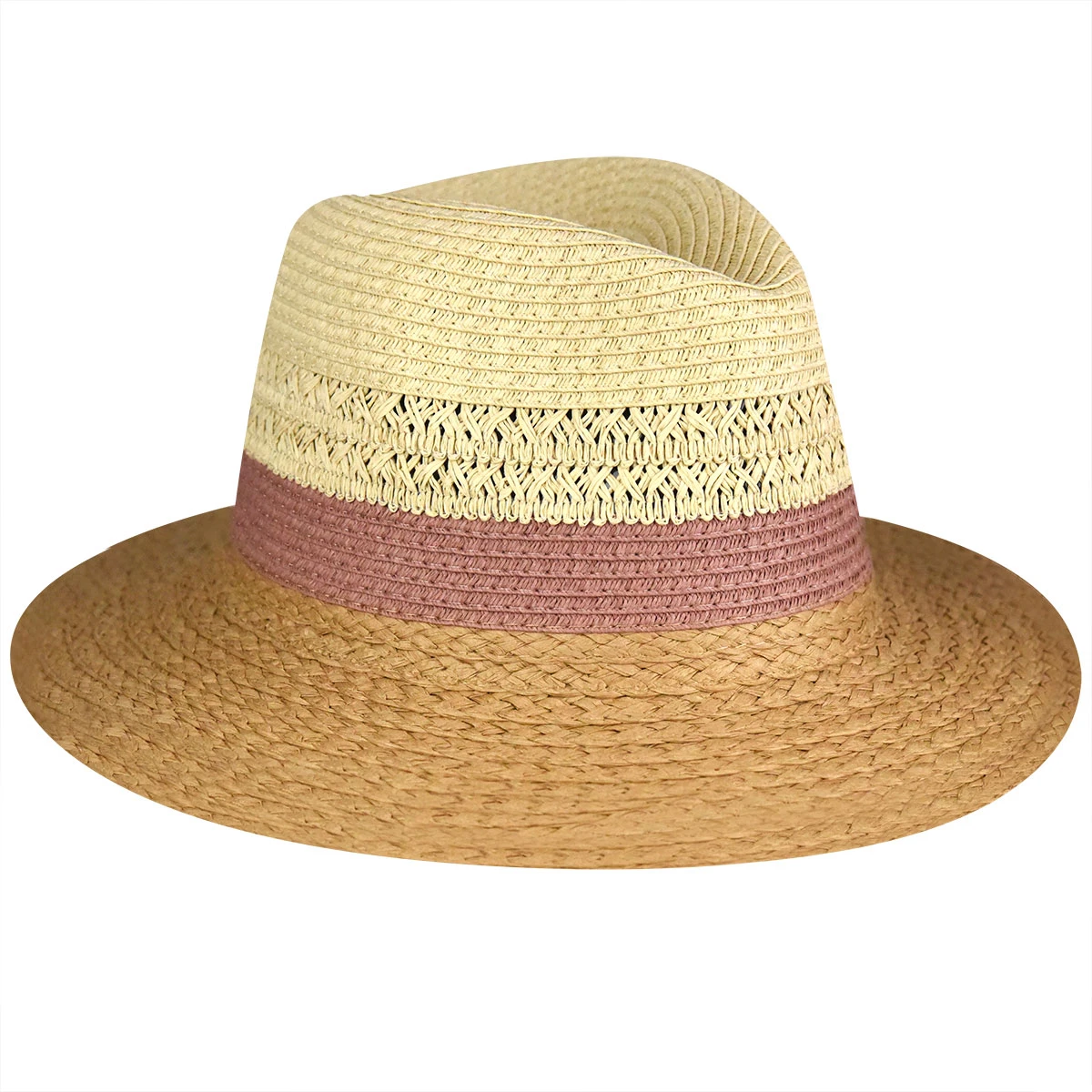 Mixed Straw Braided Fedora 4 Mixed Straw Braided Fedora - Image 2