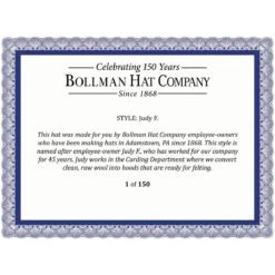 Linda B. Fedora - Exclusive -Kangol Sales Shop judyf certificate 2 1