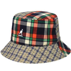 Kangol Plaid Mash-Up Bucket -Kangol Sales Shop k5297 kangol plaid mashup bucket golden palm 1 4