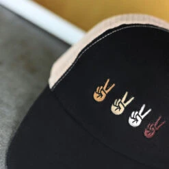 Peace Sign Mesh Back Ponyflo Baseball Cap -Kangol Sales Shop lcapmt213 peace mesh back ponyflo bb black 0234 1